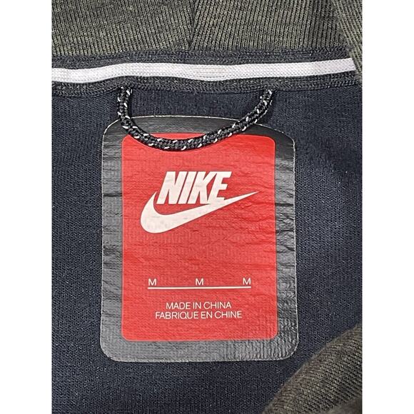 Nike Womens Medium Dark Green Off-Center Full Zip Hoodie Jacket 684928-325 - Picture 10 of 12